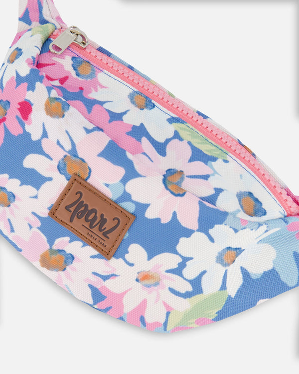 Printed Fanny Pack White, Pink, And Green Flowers - G30VF_048