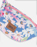 Printed Fanny Pack White, Pink, And Green Flowers - G30VF_048