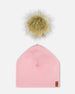 Solid Jersey Detachable Pompom Hat Pale Pink - G30W20_543