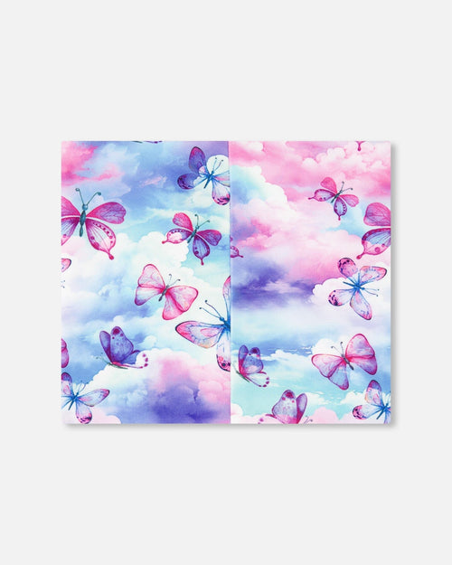 Printed Neck Tube Butterflies On Multicolored Background - G30W21_009