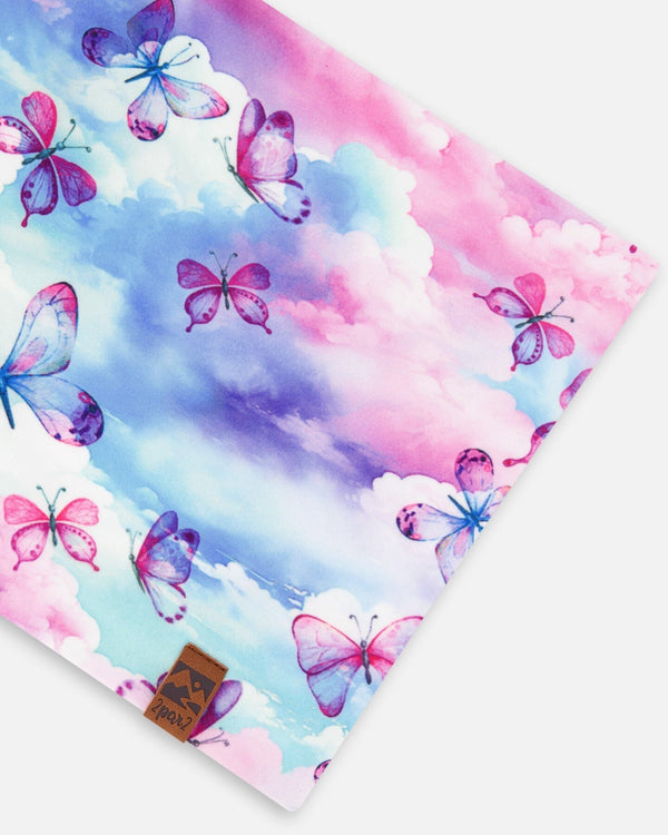 Printed Neck Tube Butterflies On Multicolored Background - G30W21_009