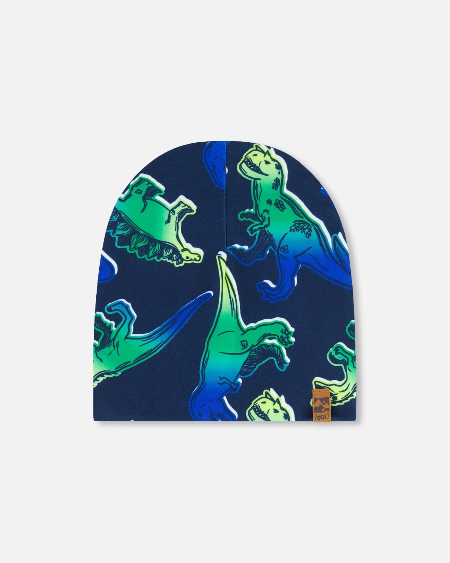 Printed Beanie Hat Blue And Green Dino On Navy - G30W22_022