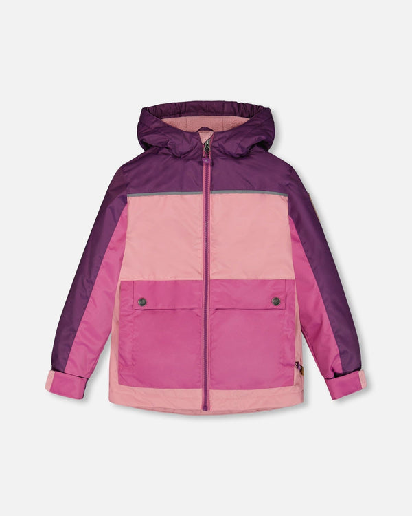 Colorblock Mid-Season Jacket Pale Pink, Fuchsia, And Mauve - G30W46_543