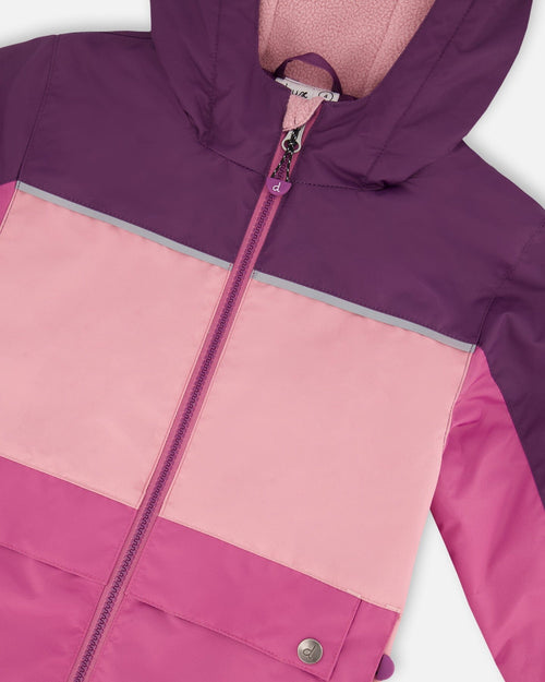 Colorblock Mid-Season Jacket Pale Pink, Fuchsia, And Mauve - G30W46_543