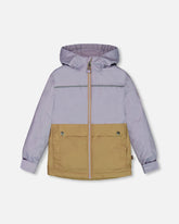 Colorblock Mid-Season Jacket Lilac And Taupe