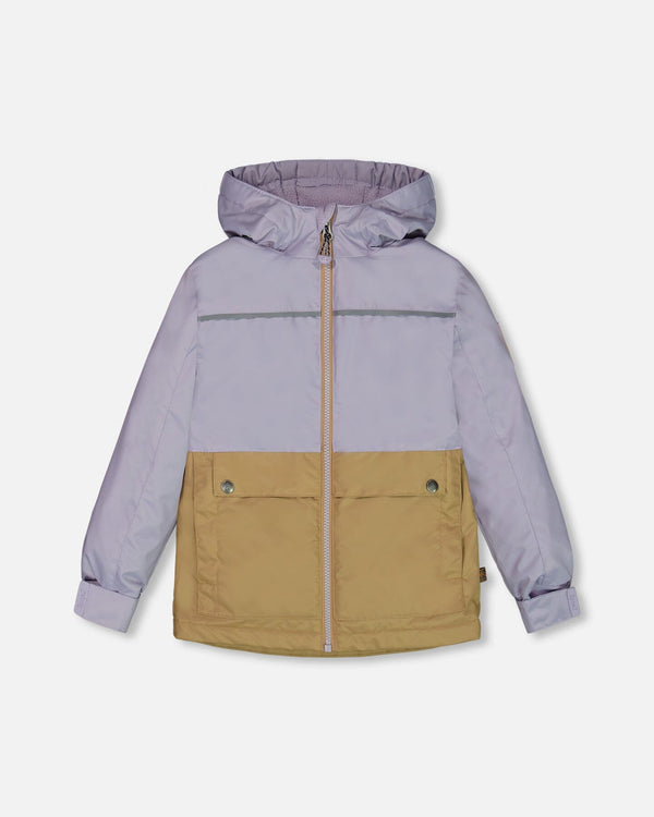 Colorblock Mid-Season Jacket Lilac And Taupe - G30W46_571