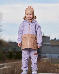 Colorblock Mid-Season Jacket Lilac And Taupe - G30W46_571