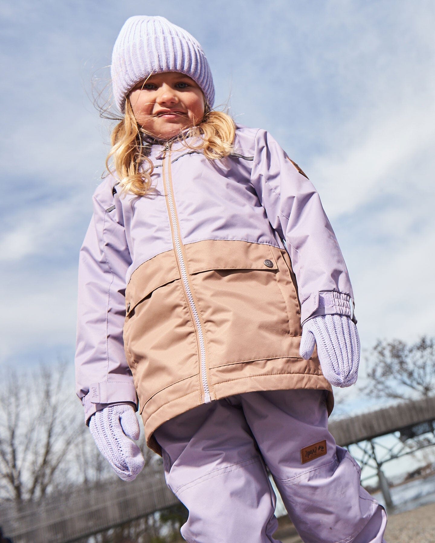 Colorblock Mid-Season Jacket Lilac And Taupe - G30W46_571