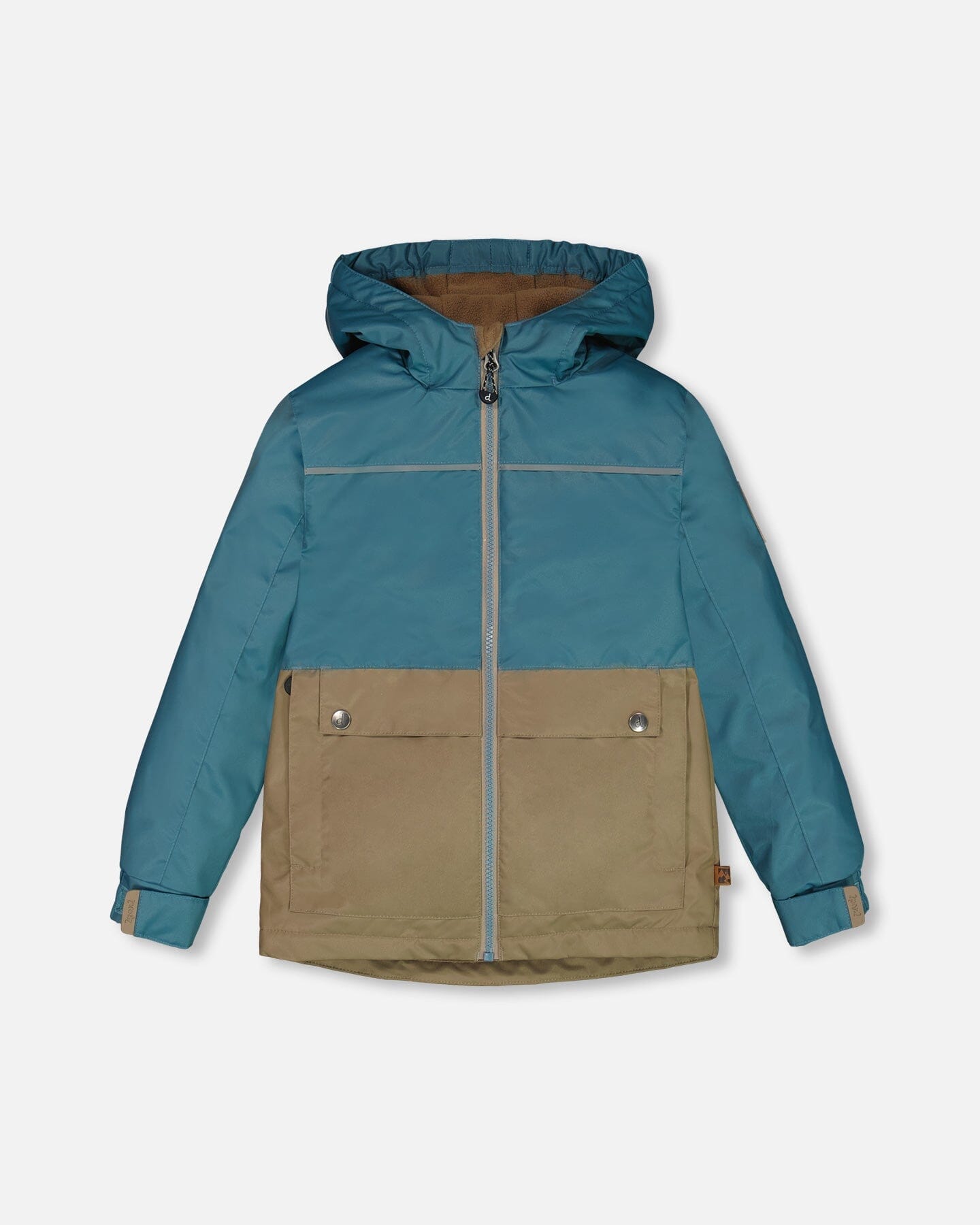 Colorblock Mid-Season Jacket Neutral Blue And Taupe - G30W46_907