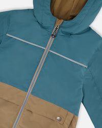 Colorblock Mid-Season Jacket Neutral Blue And Taupe - G30W46_907