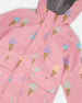 Pink Raincoat With Cones That Change Color Upon Contact With Water - G30W49_062