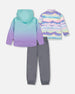 3-In-1 Mid-Season Outerwear Set Turquoise And Mauve Gradient - G30W50_014