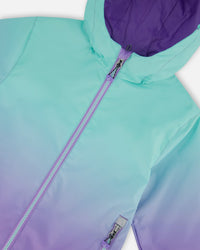 3-In-1 Mid-Season Outerwear Set Turquoise And Mauve Gradient - G30W50_014