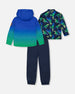 3-In-1 Mid-Season Outerwear Set Royal Blue And Green Gradient - G30W50_479