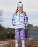 3-In-1 Mid-Season Outerwear Set With Printed Jacket Mauve And Blue, Pink Mountain - G30W55_578