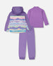 3-In-1 Mid-Season Outerwear Set With Printed Jacket Mauve And Blue, Pink Mountain - G30W55_578