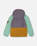 Sherpa Mid-Season Colorblock Jacket Lilac, Pale Turquoise, And Yellow - G30W60_571