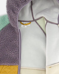 Sherpa Mid-Season Colorblock Jacket Lilac, Pale Turquoise, And Yellow - G30W60_571