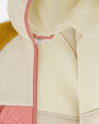 Sherpa Mid-Season Colorblock Jacket Orange, Off-White, And Old Pink - G30W60_670