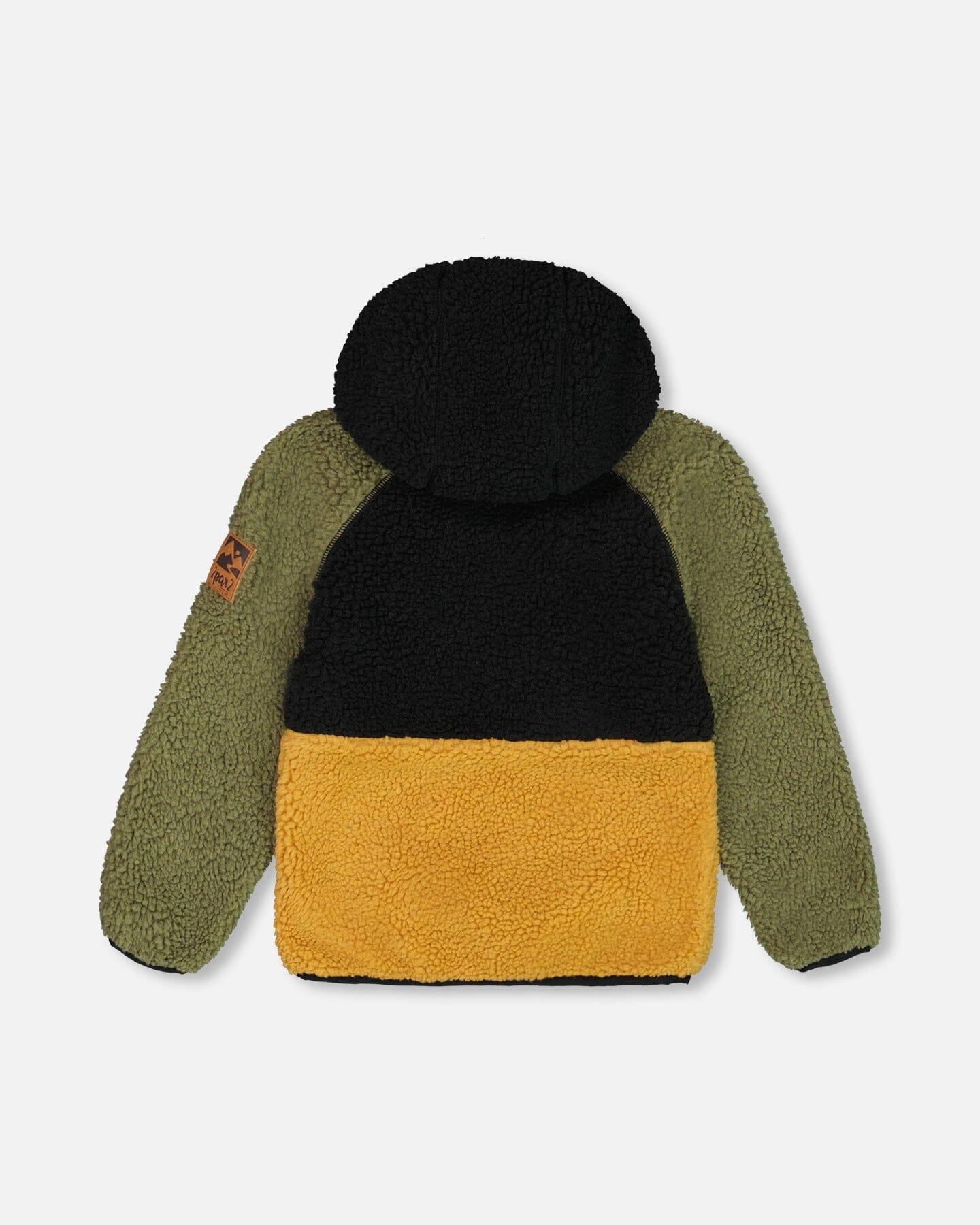 Sherpa Mid-Season Colorblock Jacket Black, Tan, And Olive Green - G30W60_935