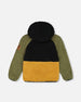 Sherpa Mid-Season Colorblock Jacket Black, Tan, And Olive Green - G30W60_935