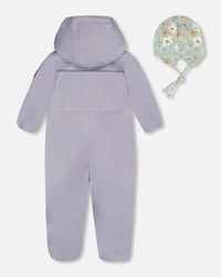 Baby Mid-Season One-Piece Outerwear Lilac With Printed Hat - G30W65_571