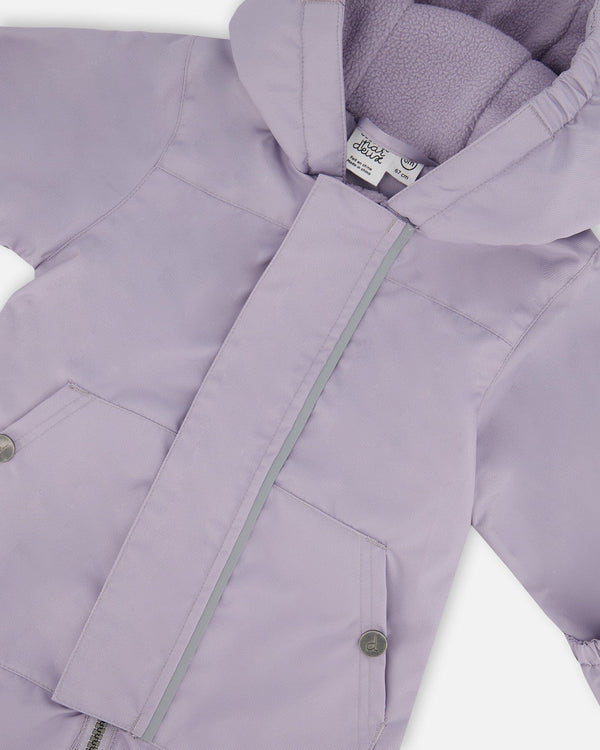 Baby Mid-Season One-Piece Outerwear Lilac With Printed Hat - G30W65_571