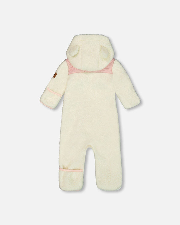 Baby One-Piece Sherpa Mid-Season Outerwear Off-White And Pale Pink - G30W67_106