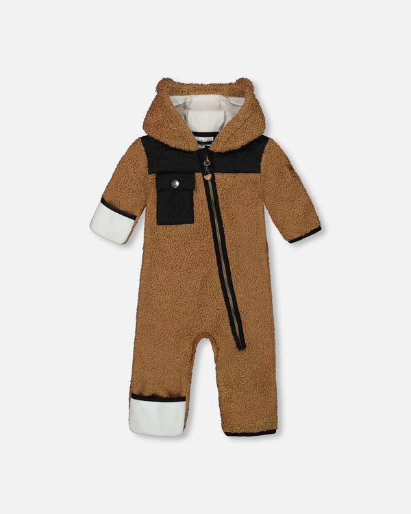 Baby One-Piece Sherpa Mid-Season Outerwear Tan And Black - G30W67_907