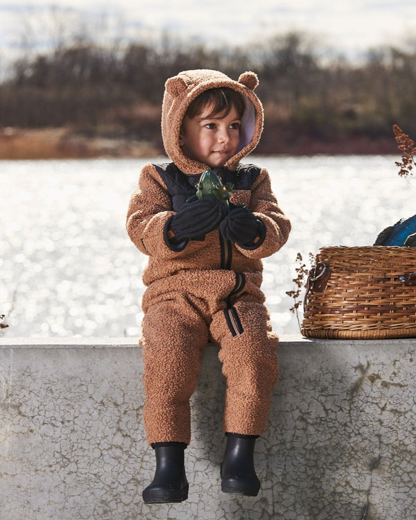 Baby One-Piece Sherpa Mid-Season Outerwear Tan And Black - G30W67_907