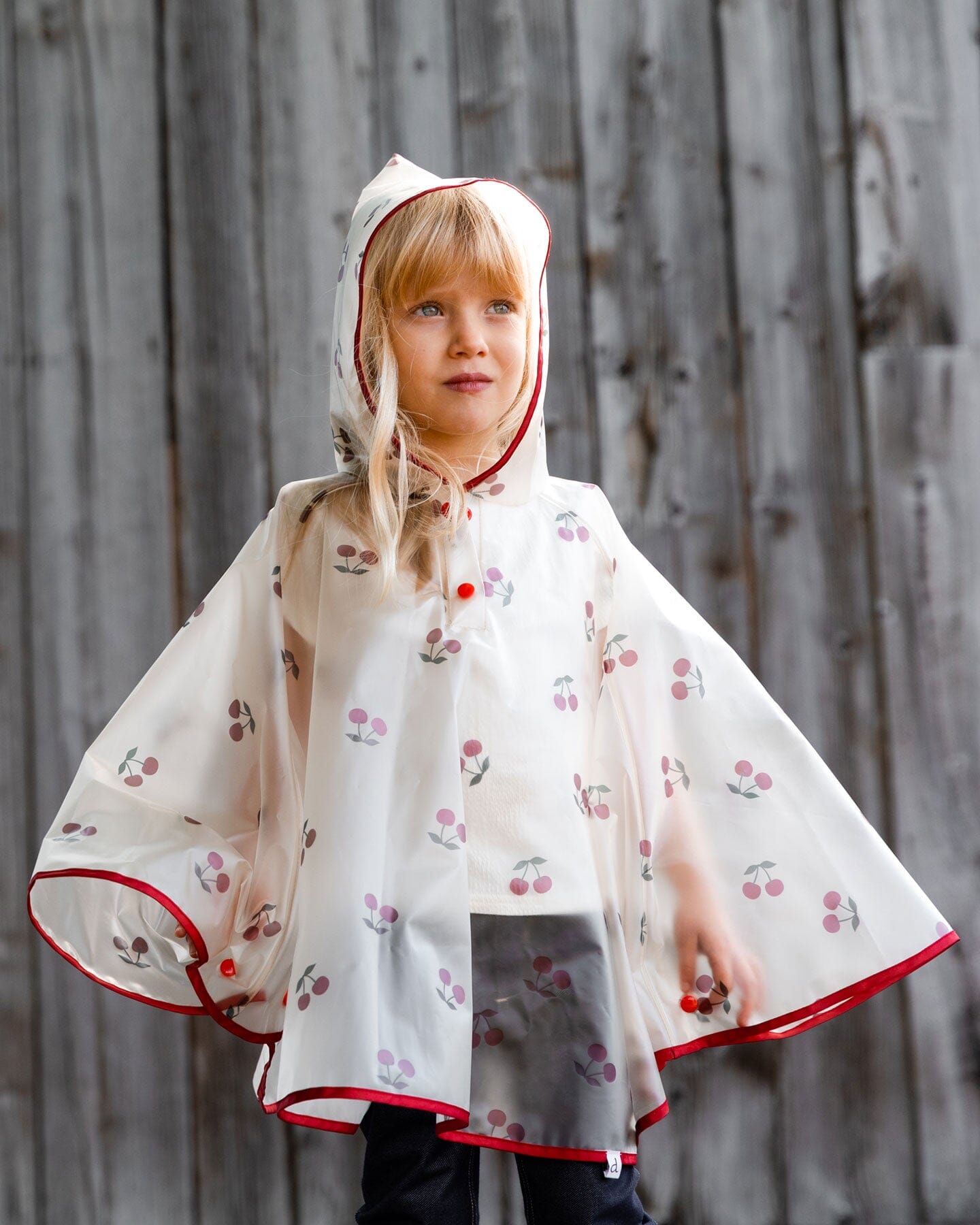 Red Cherry Printed Rain Cape - G30W99_086