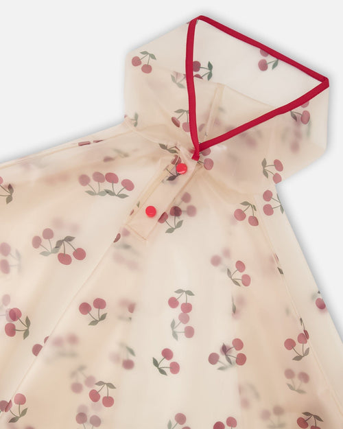 Red Cherry Printed Rain Cape - G30W99_086