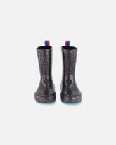 Rain Boots Black With Glitter