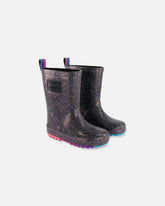 Rain Boots Black With Glitter