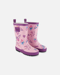 Printed Rain Boots Lilac And Multicolored Butterfly - G30WB10_005