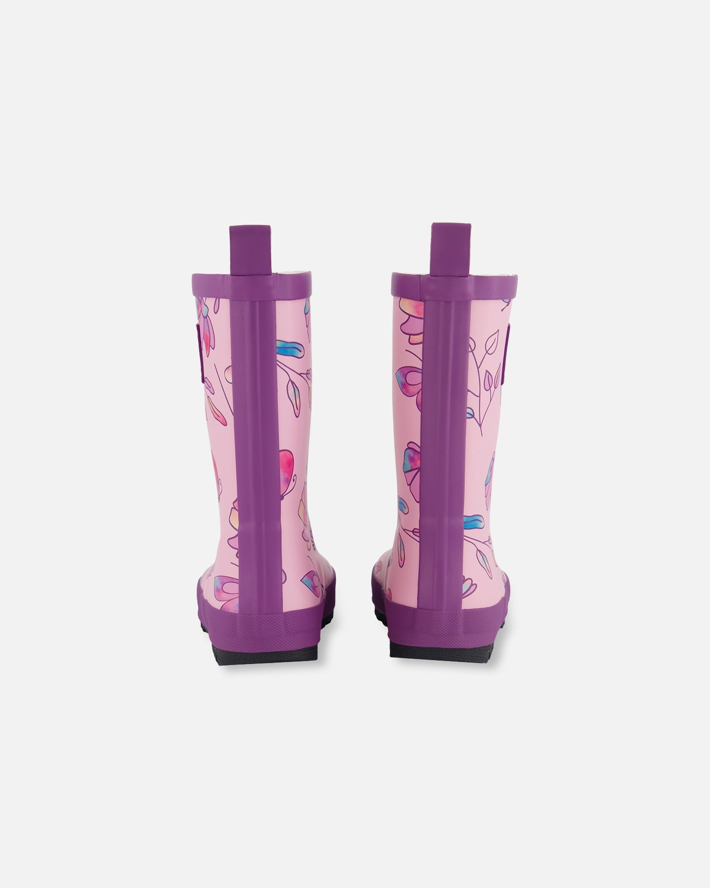 Printed Rain Boots Lilac And Multicolored Butterfly - G30WB10_005