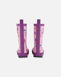 Printed Rain Boots Lilac And Multicolored Butterfly - G30WB10_005