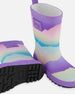 Printed Rain Boots Mauve And Blue, Pink Mountain - G30WB10_008