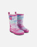 Printed Rain Boots Multicolored And Vibrant Pink Background - G30WB10_009