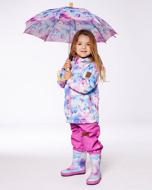 Printed Rain Boots Multicolored And Vibrant Pink Background - G30WB10_009