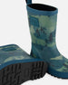 Printed Rain Boots Forest Green With Black Pines - G30WB10_020