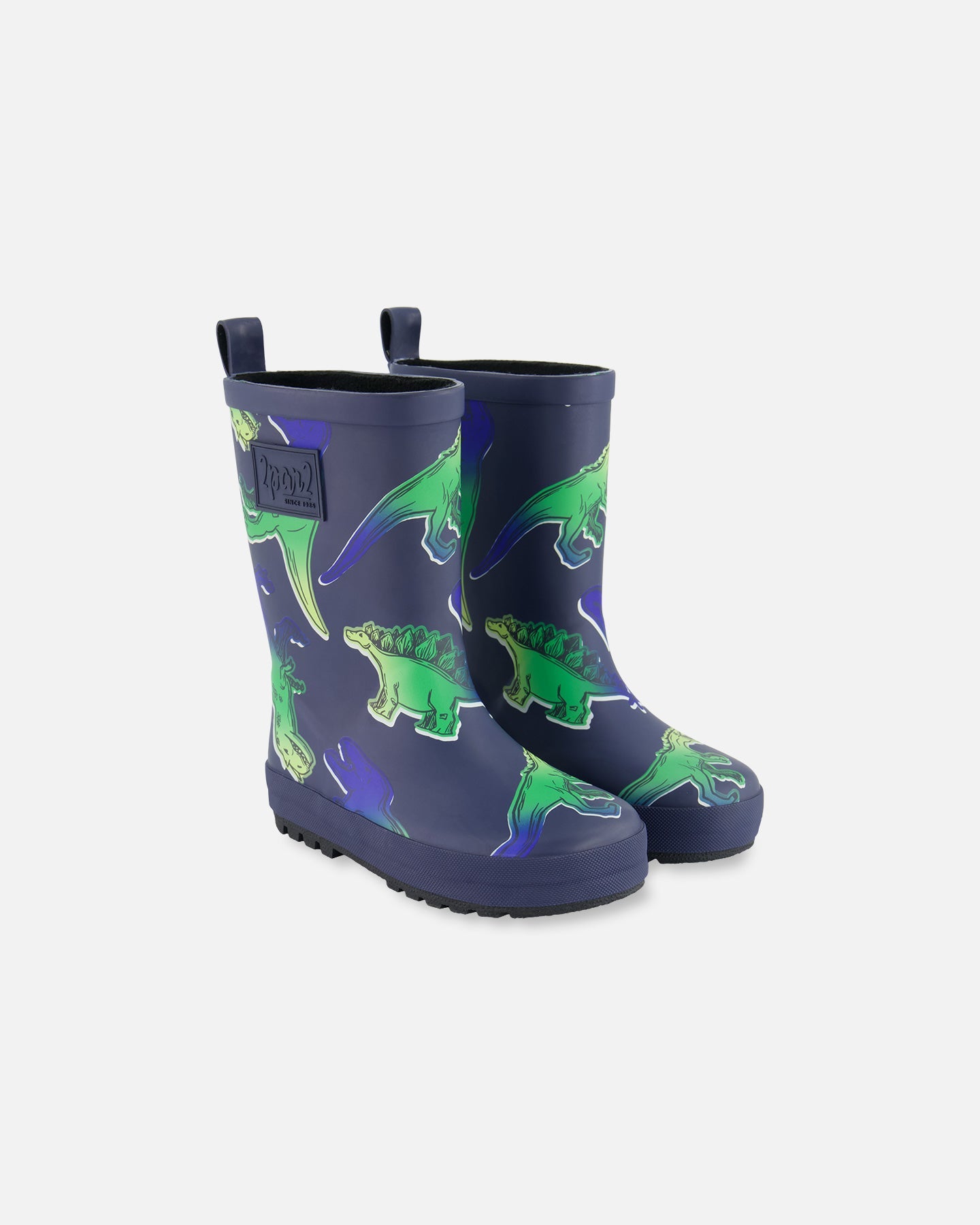 Printed Rain Boots Blue And Green Dino On Navy - G30WB10_022