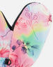 Printed Mid-Season Mittens Flowers On Multicolored Background - G30WM201_010