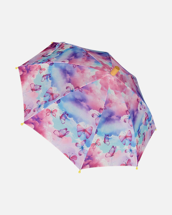 Printed Umbrella Butterflies On Multicolored Background - G30WPR_009