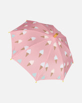 Pink Umbrella With Cones That Change Color Upon Contact With Water