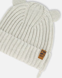 Baby Knit Hat With Strings Off-White - G30WT23_106