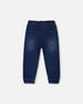 French Terry Denim Jogger Pant Dark Denim Blue - G30YB22_123