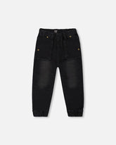 French Terry Denim Jogger Pant Black Jeans