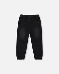 French Terry Denim Jogger Pant Black Jeans - G30YB22_124