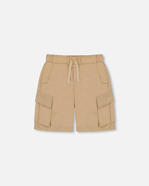 Parachute Cargo Pocket Shorts Light Beige Pants & Shorts Deux par Deux 